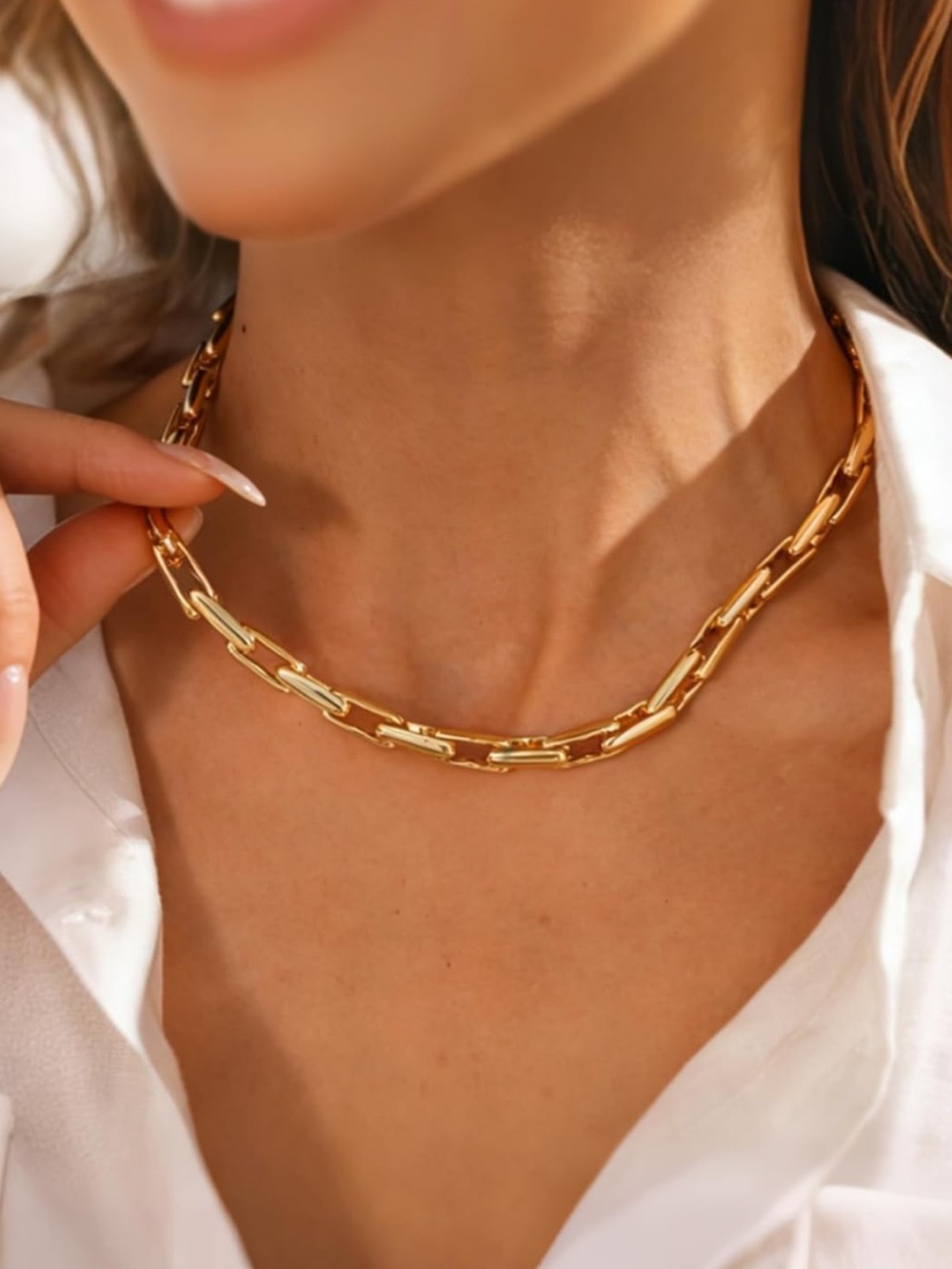Cleopatra Gold Link Chain Necklace